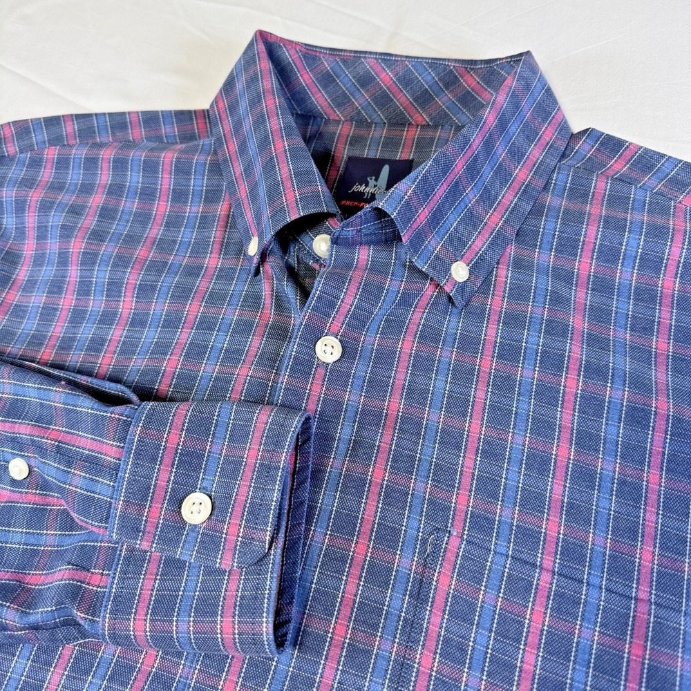 Johnnie-O Shirt Prep-formance Bixby Stretch plaid Golf SpringCore Men's Size L‎